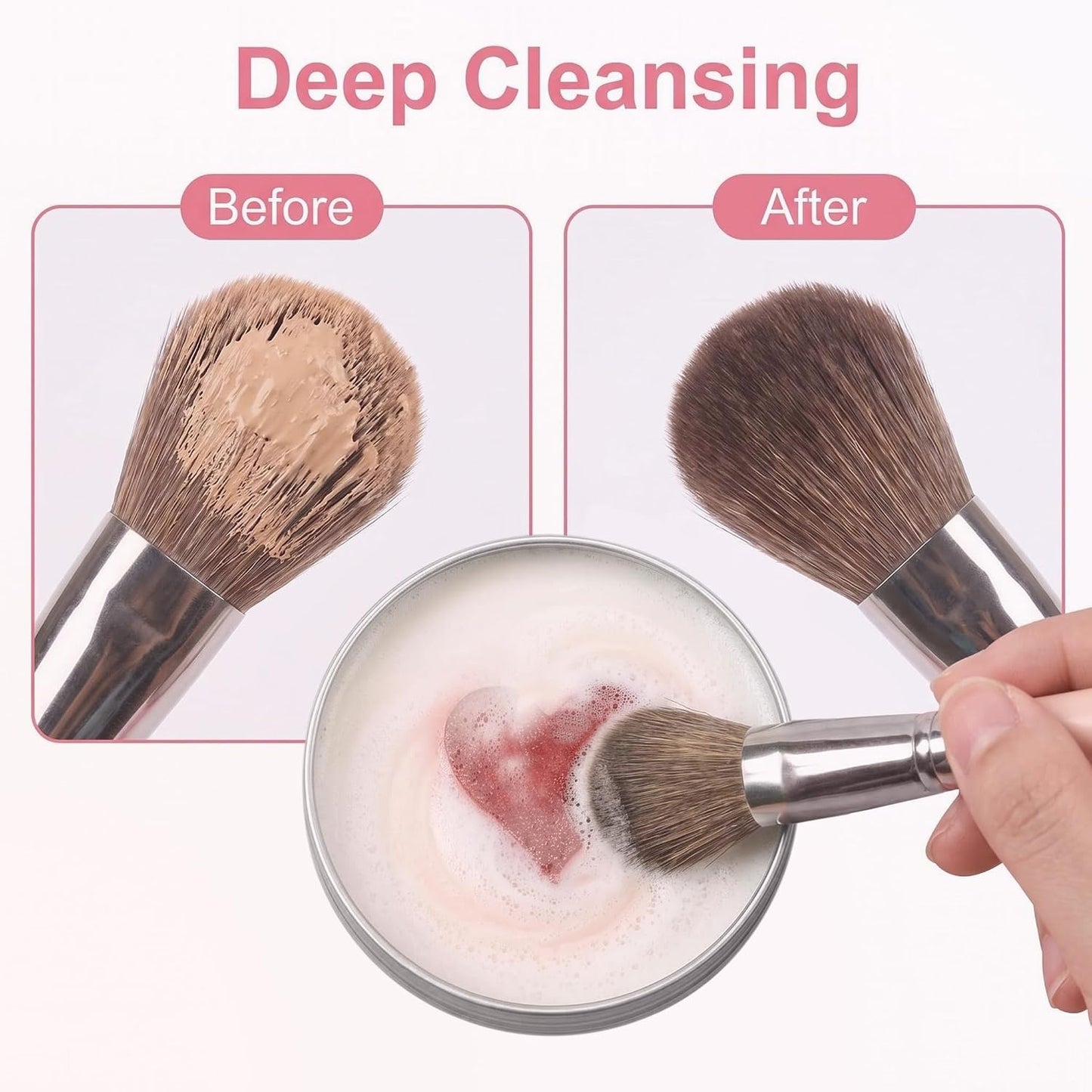Beauty Solid Brush Soap with Cleaning Pad