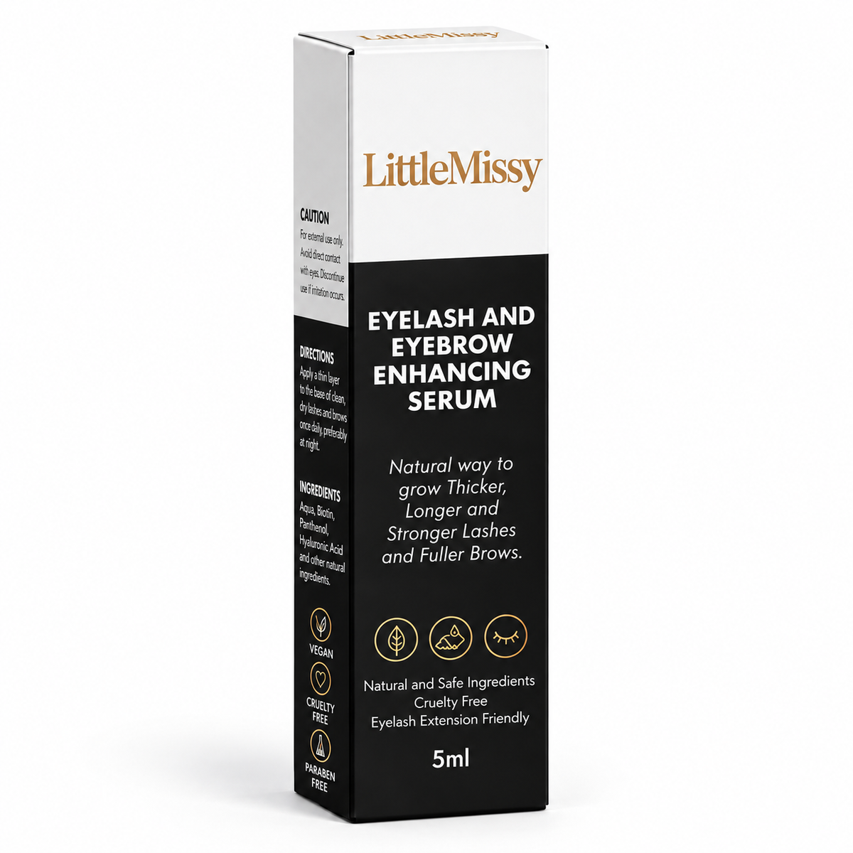 Eyelash and Eyebrow Enhancing Serum 5ml - Natural Way to Grow Thicker Longer and Fuller Brows Cruelty Free