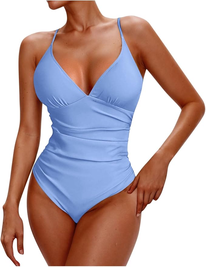 Women's Ruched Tummy Control One Piece Swimsuits