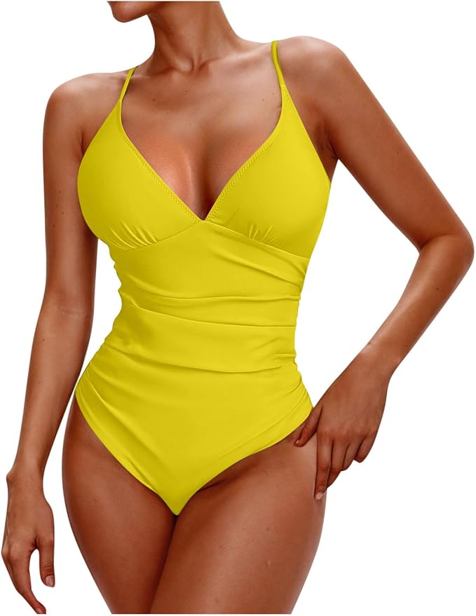 Women's Ruched Tummy Control One Piece Swimsuits