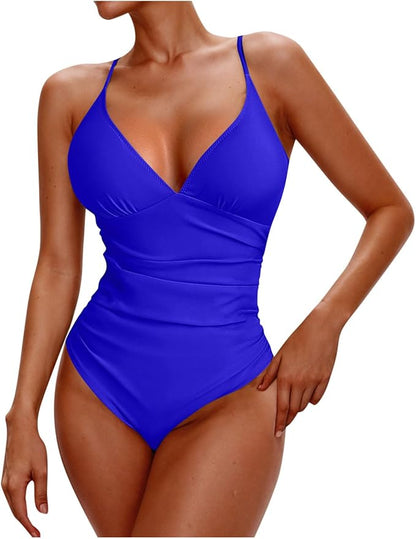Women's Ruched Tummy Control One Piece Swimsuits
