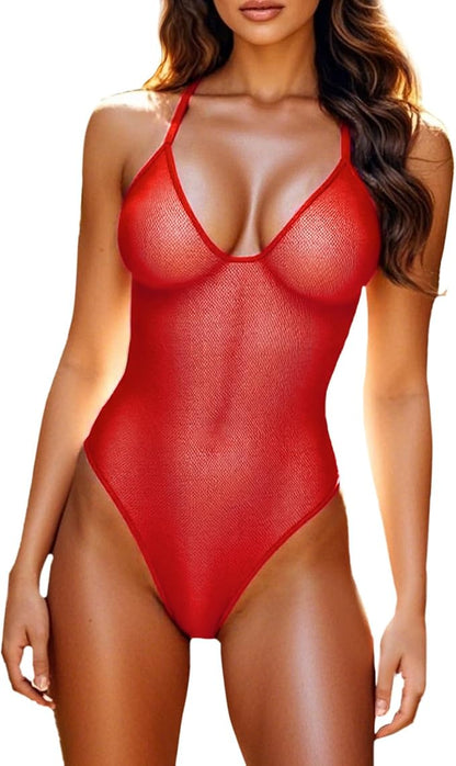 Sheer One Piece Thong Swimsuit