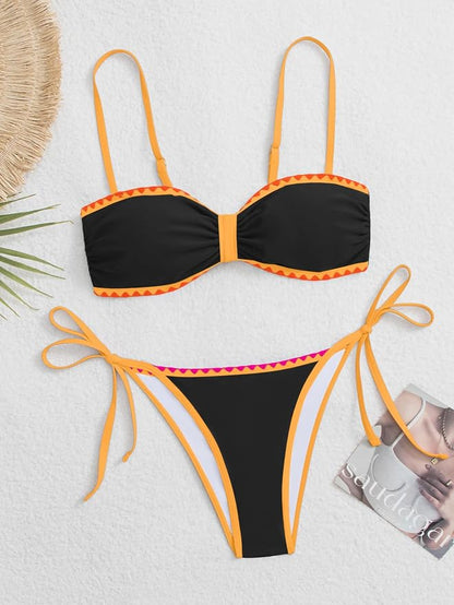 Women's Color Block Bikini Set