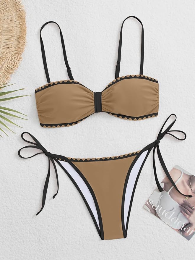 Women's Color Block Bikini Set