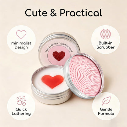 Beauty Solid Brush Soap with Cleaning Pad