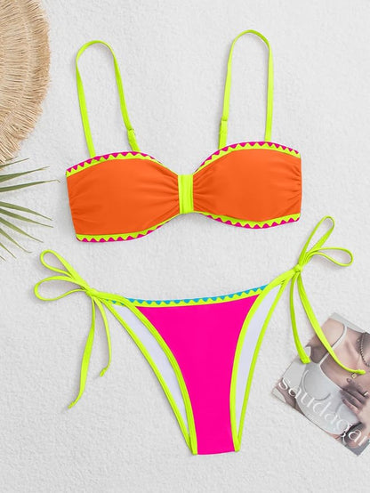Women's Color Block Bikini Set