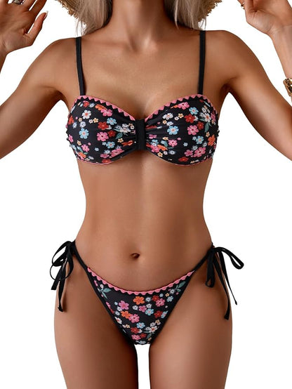 Women's Color Block Bikini Set