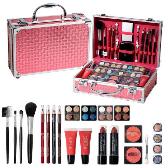 Makeup Starter Kit with Storage Box,  Complete Cosmetic Supplies Gifts for Women & Girls