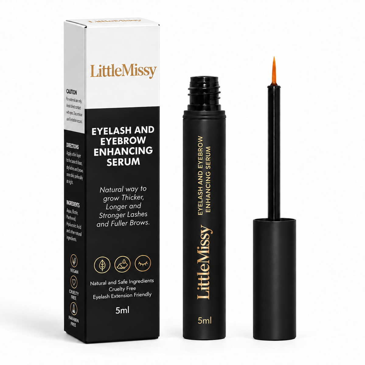 Eyelash and Eyebrow Enhancing Serum 5ml - Natural Way to Grow Thicker Longer and Fuller Brows Cruelty Free