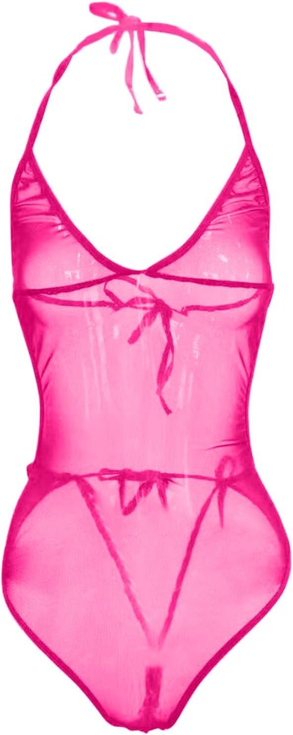 Sheer One Piece Thong Swimsuit
