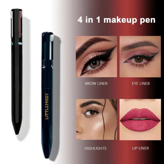 4-in-1 Waterproof Makeup Liner: High-Pigment, Retractable, Smudge-Proof & Smooth Color