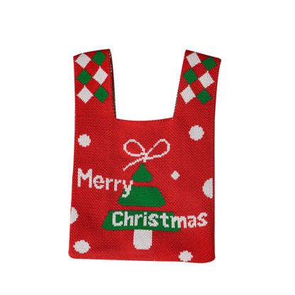 Christmas Apple Gift Bag Knitted Fabric Holiday Packaging