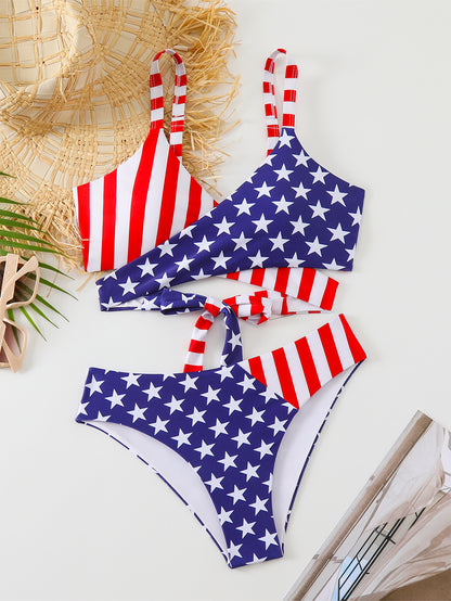 4th of july American Flag Bikini Two-Piece Set