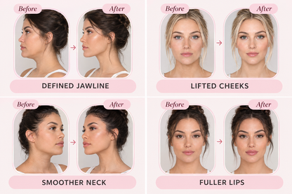 Face Sculpting Tool for At-Home Facial Workout - Sculpt & Define Cheeks Jawline Chin Neck Lips for Refreshed Defined Look 2PC