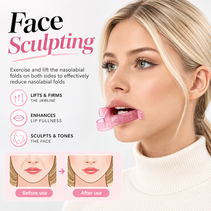 Face Sculpting Tool for At-Home Facial Workout - Sculpt & Define Cheeks Jawline Chin Neck Lips for Refreshed Defined Look 2PC