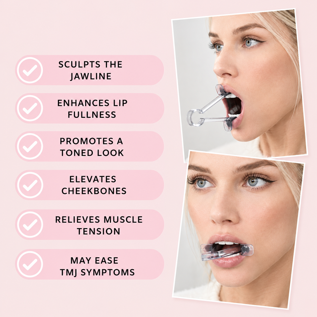 Face Sculpting Tool for At-Home Facial Workout - Sculpt & Define Cheeks Jawline Chin Neck Lips for Refreshed Defined Look 2PC